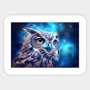 Owl Animal Bird Majestic Wilderness Surrealist Sticker